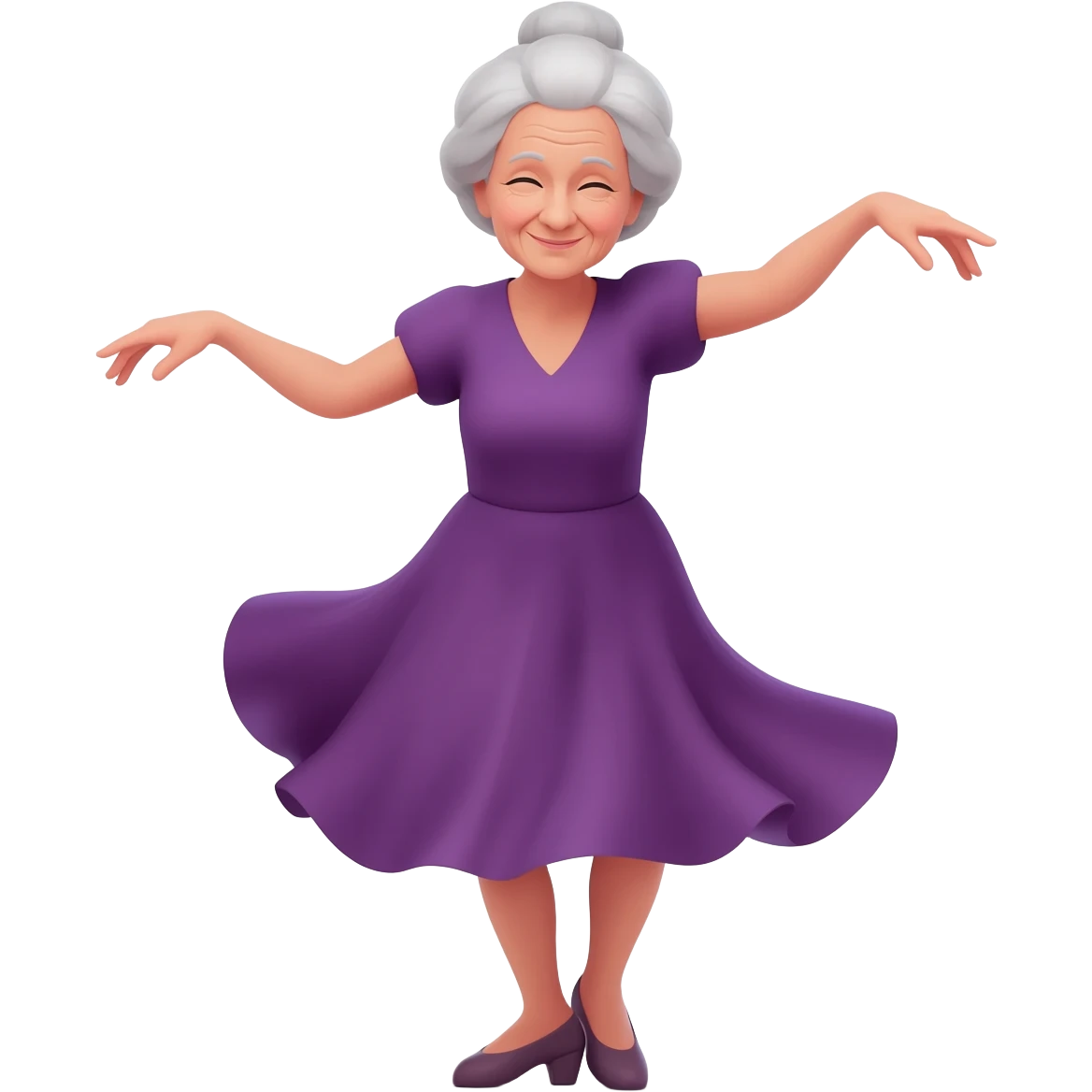 yaşlı bir kadını dans ederken emoji