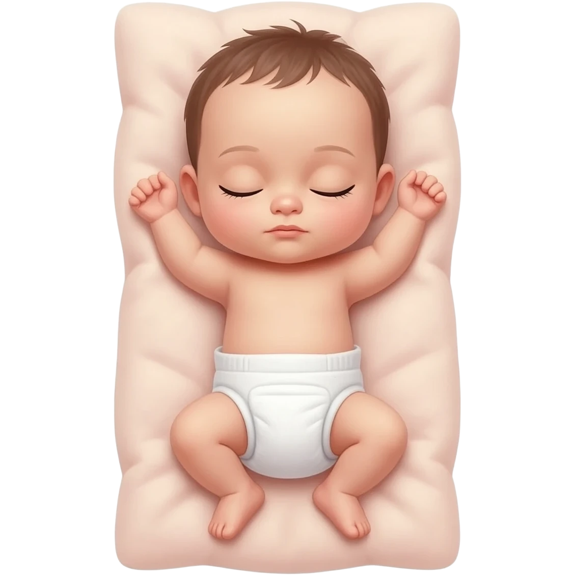 sleeping baby on its back in diaper emoji