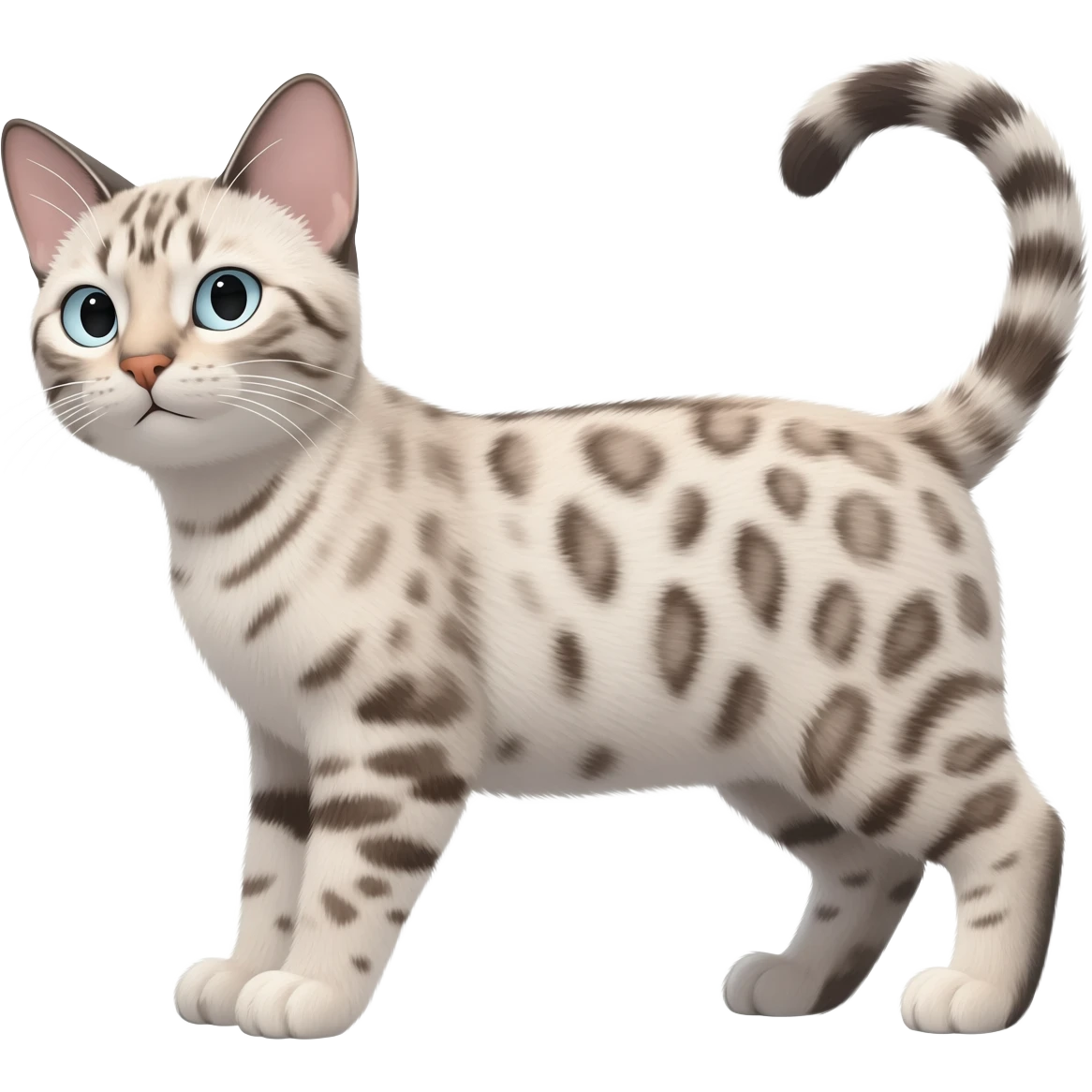 Бенгальская кошка белого окраса emoji