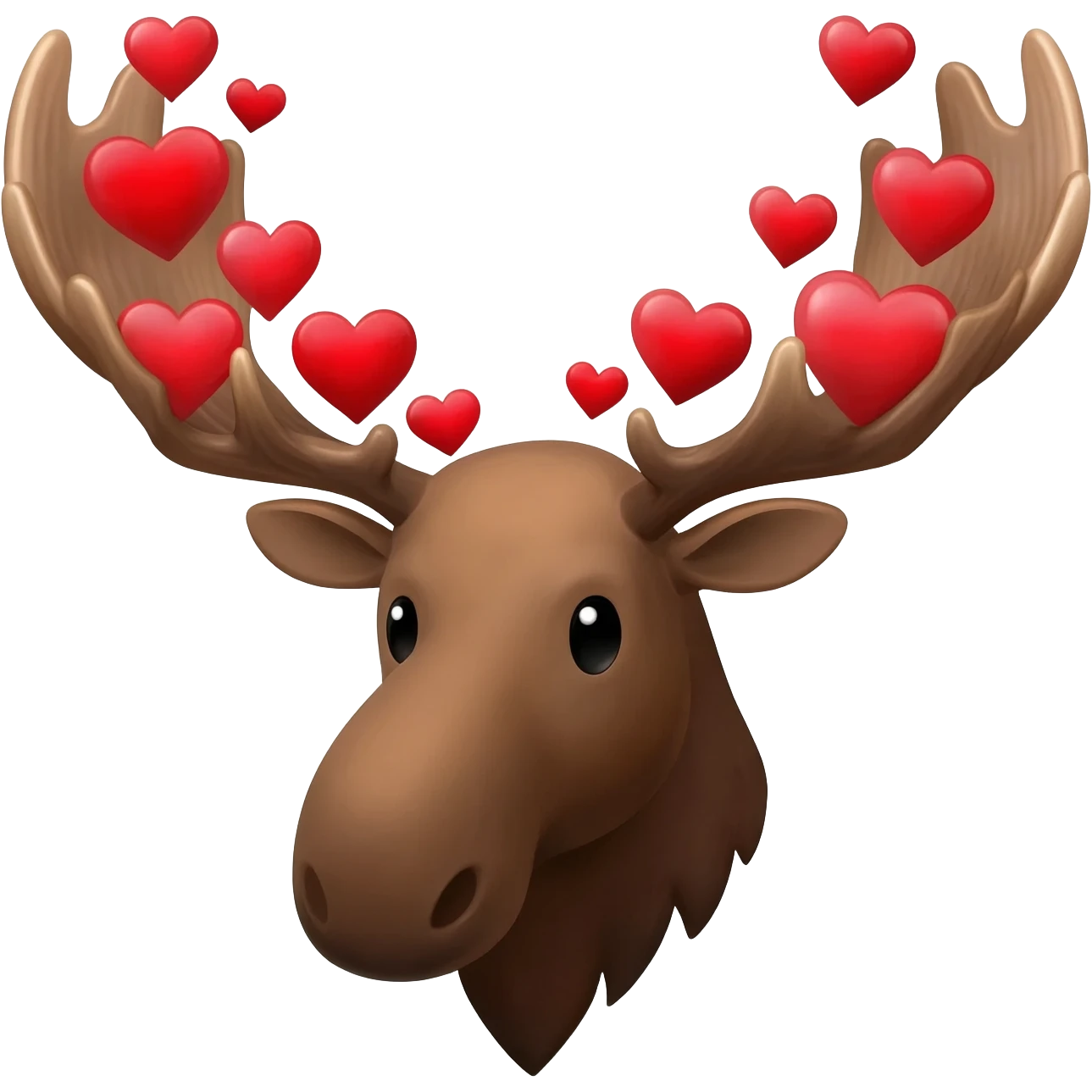 Elchkopf mit vielen herzchen emoji