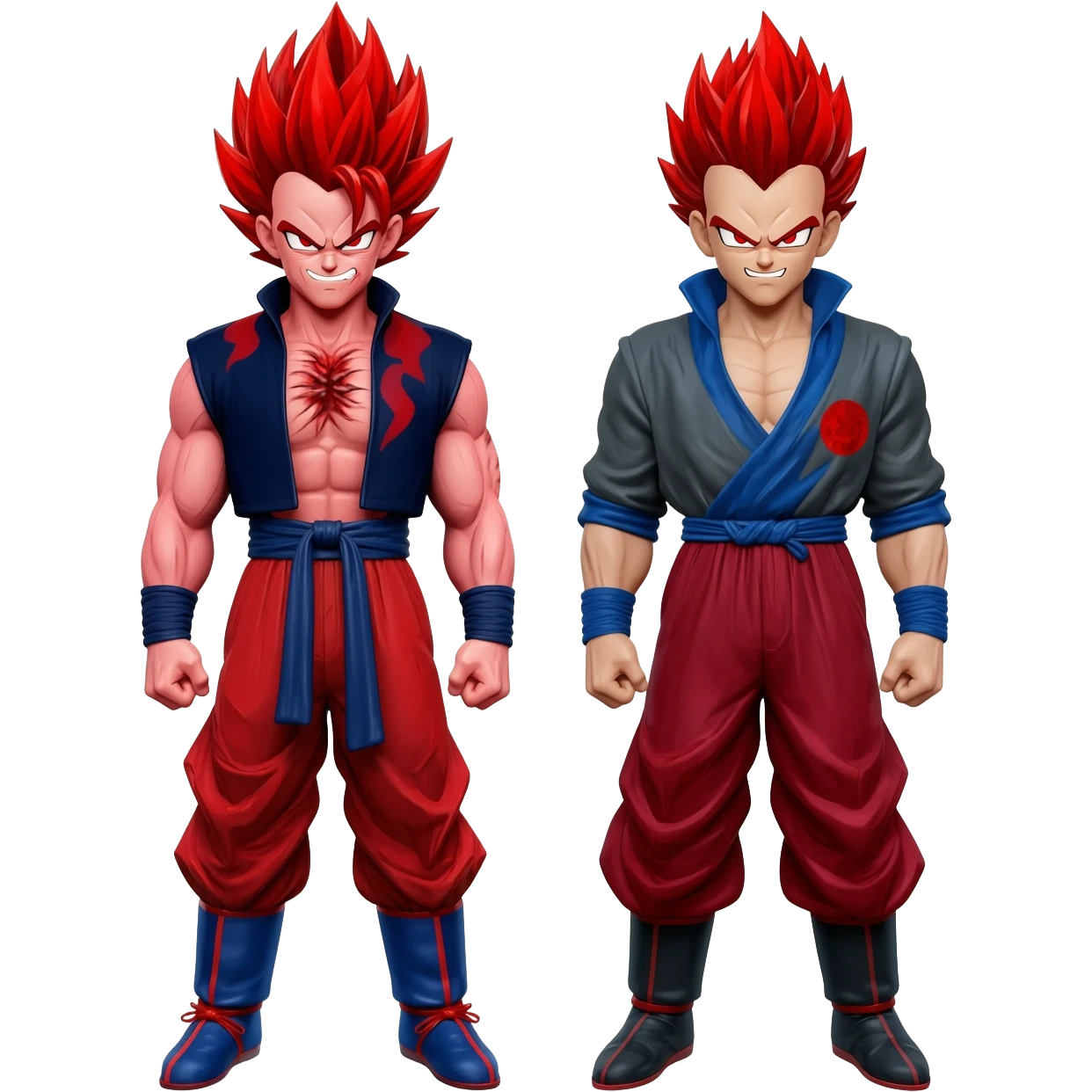 Goku ssj + outfit dark and red = evil Goku ssj emoji