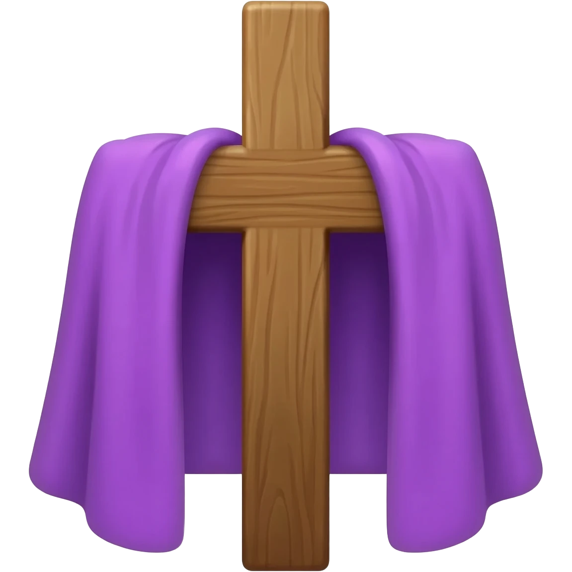 Cruz alta de madera, cuaresma, con manta morada emoji