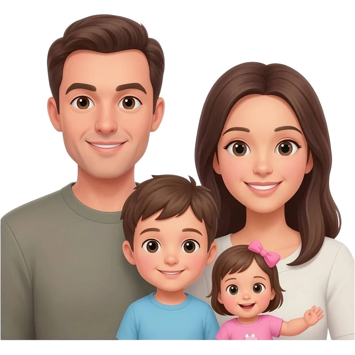 Man woman boy toddler and baby girl emoji