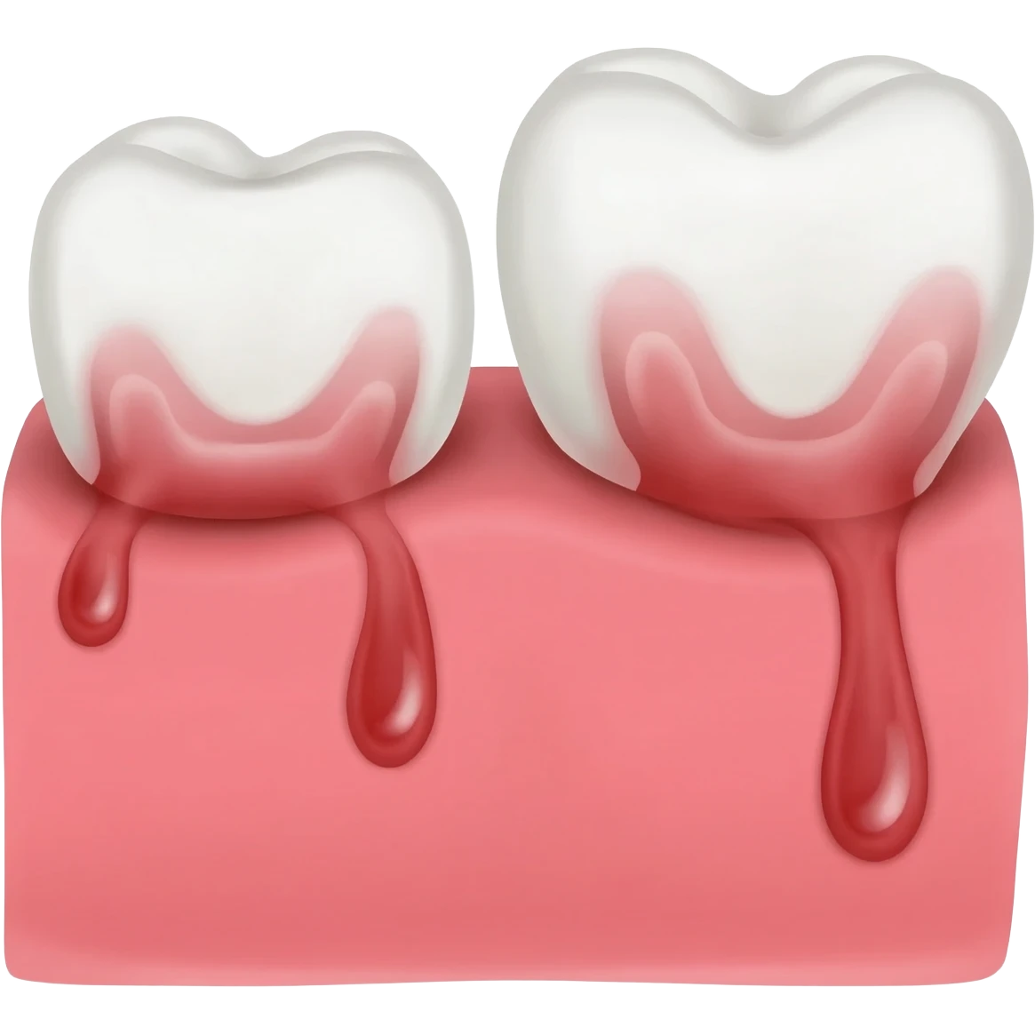 an encive bleeding, maybe with 3 or 4 teeths when all of them are bleeding inthe border of the encive emoji