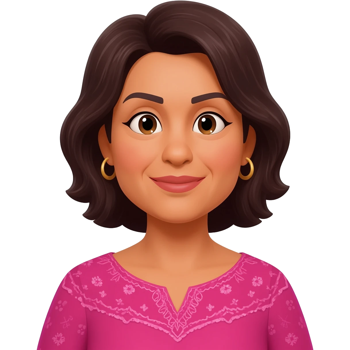 Hispanic middle aged woman with personality emoji