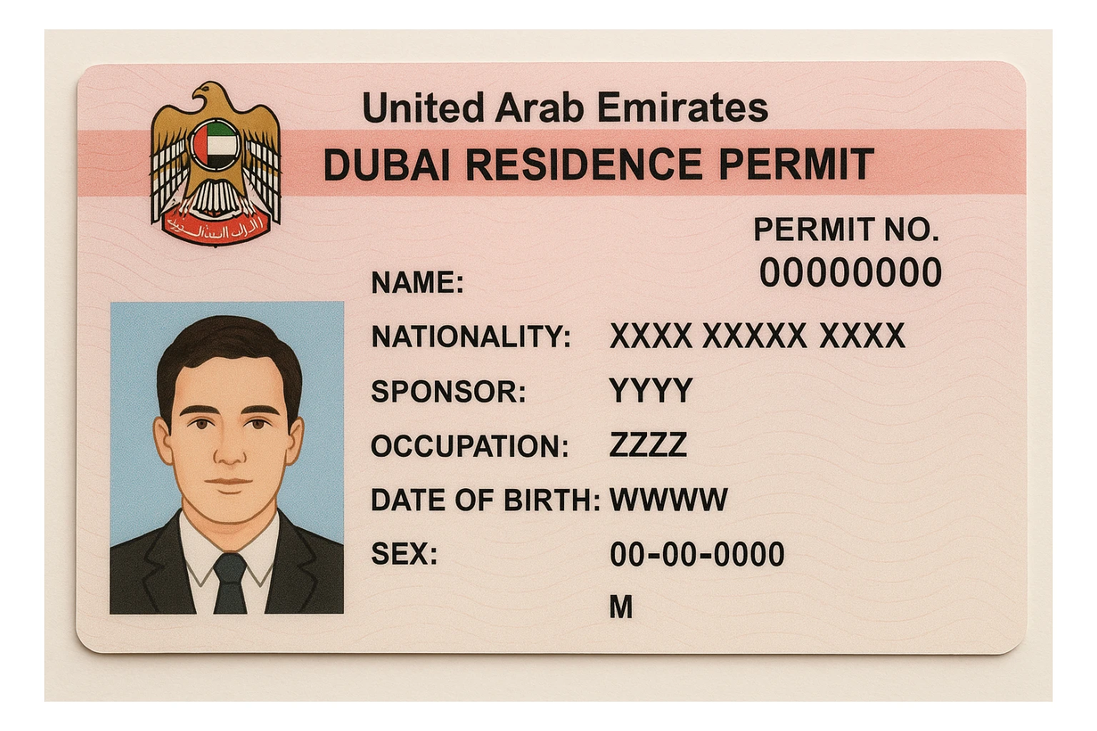 Dubai residence permit sticker