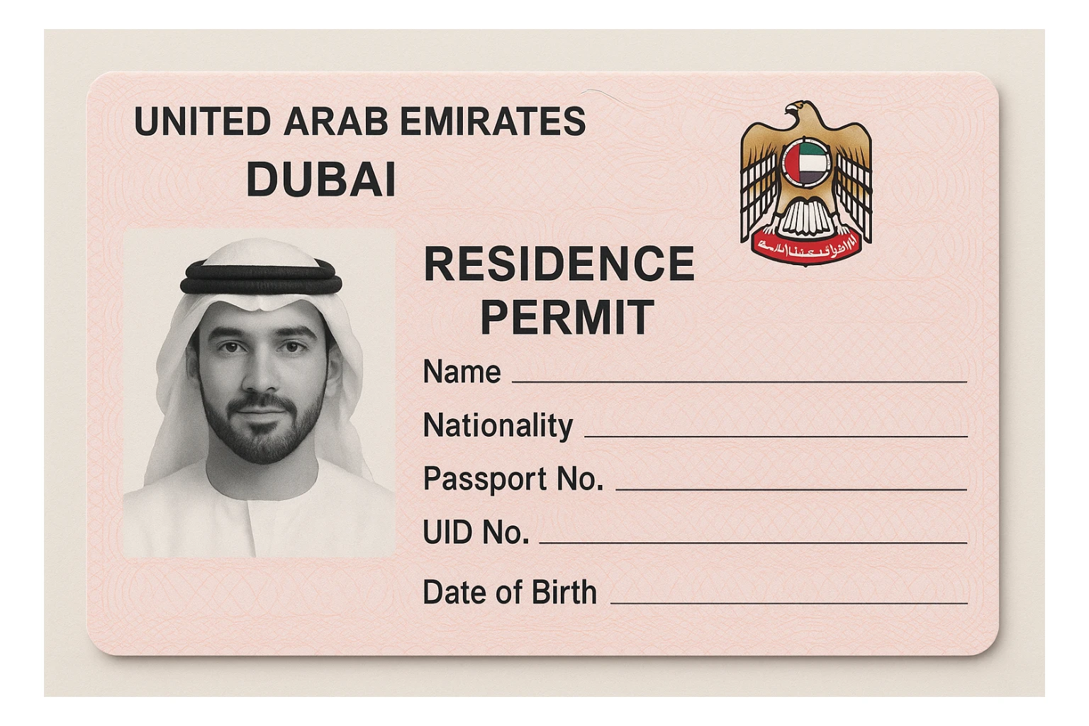 Dubai Residence Permit Card sticker