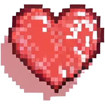 a red heart with a sparkle in pixel art style emoji