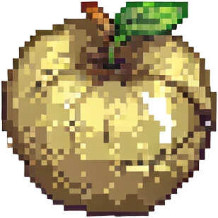 golden apple pixel art emoji