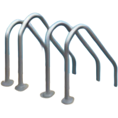 Hotel indoor Pool with entrance door and gym next to it  emoji