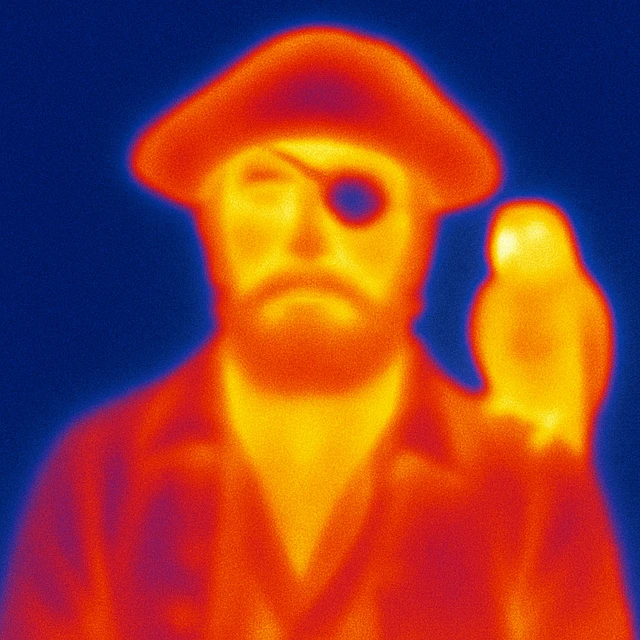 pirate with eye patch and parrot
