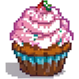 cupcake with pink icing emoji