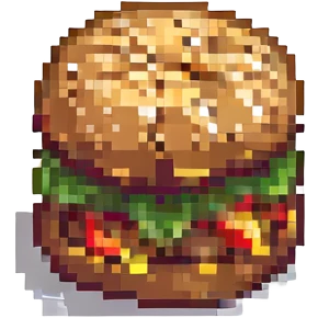 pixel art hamburger emoji