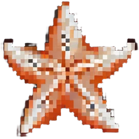 pixel art starfish in bright colors emoji