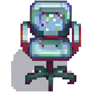 simple blocky pixel art office chair emoji