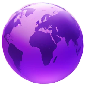 purple and light pink, sparkly connected fiber optic, network, world globe   emoji