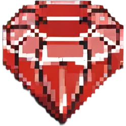 red diamond, sparkling pixel art emoji