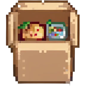 cyberpunk futuristic, 3d isometric, item image, video game item, inventory icon, the image depicts a small box of takeout, takeaway, chinese takeout food, delivery food emoji