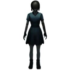 An icon featuring a dark, eerie atmosphere with a spooky environment, inspired by horror games like Resident Evil. The design includes ominous lighting, creepy shadows, and a silhouette of a character in distress. Transparent background enhances the chilling vibe of the scene. emoji