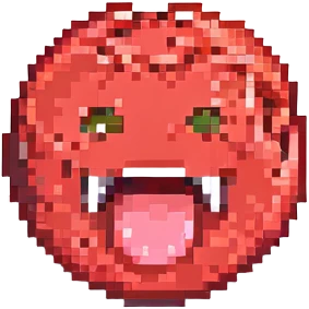 hot red round emoji with open mouth or tongue emoji