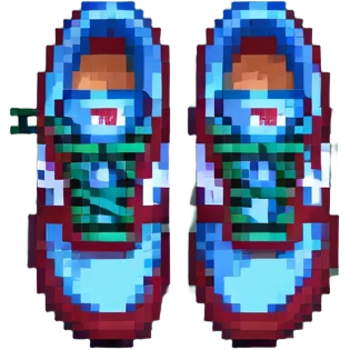 New Balance shoes, pixel art style, front view, laces and toe details, 8-bit graphics emoji