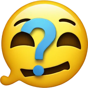smiley face with question mark emoji