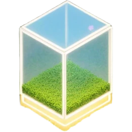 Outside view of a multidimensional farm with glowing portals hovering above fields, plants growing through space-time rifts, magical pipes spiraling between dimensions emoji