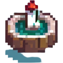 pixel art landscape of Lake Balaton emoji