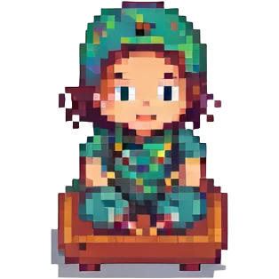 bambina che gioca, pixel art style emoji
