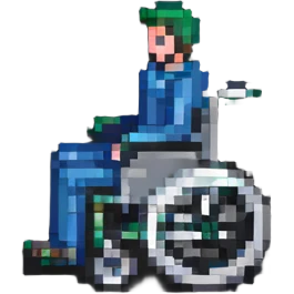 man with a visible physical disability, such as using a wheelchair or prosthetic limb emoji