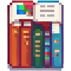 pixel art style, book theme emoji