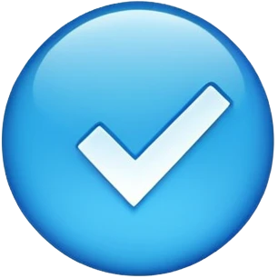 Verificación redondo azul  emoji