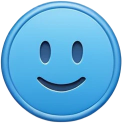 Minimalist certified emoji badge, blue verification checkmark inside a clean circle, flat design, emoji style, high contrast, simple shapes, transparent background, looks good at small size emoji