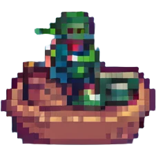pixel art depiction of the sea with a small boat emoji