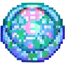 Change the scene to daytime with a bright sky, keeping the pixel art style and snowy background. emoji