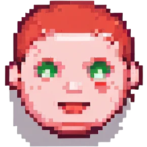 a man with a red blushing face emoji