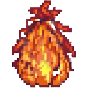 fire, pixel art style, simple and blocky emoji