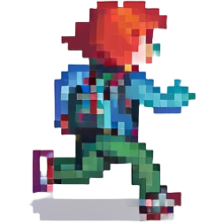 person running, pixel art style emoji