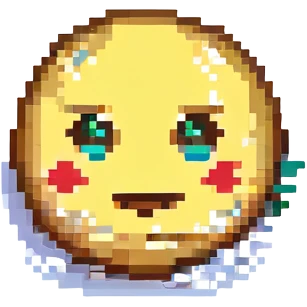 pixel art emoji representing the concept of 'expect the expected', featuring a calm face with a checkmark or a symbol of a predictable event emoji