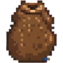 retro and cute pixel art poop coming out of a pixelated butt emoji