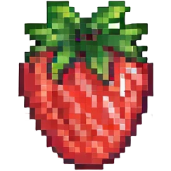 strawberry pixel art emoji