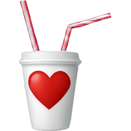 cup and straw on white emoji
