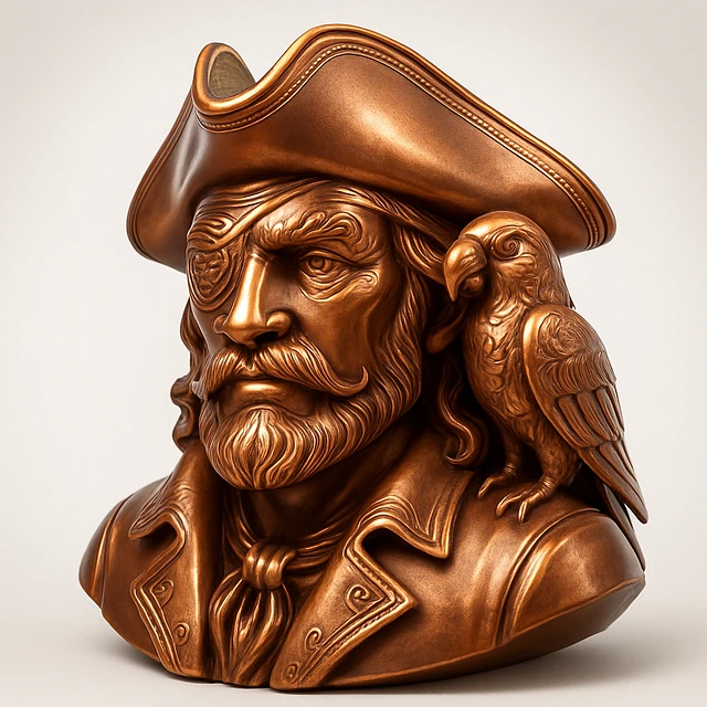 pirate with eye patch and parrot