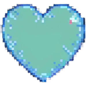 heart pixel art with a subtle shine emoji