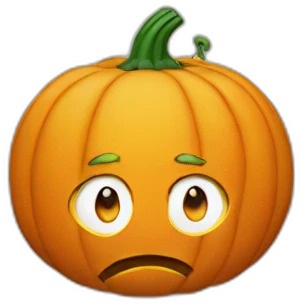 Pumpkin touching trumps head emoji