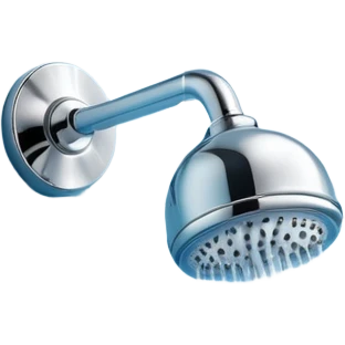 3D render of a modern shower head spraying water, minimal background, Pixar style, soft lighting, clean bathroom chrome aesthetic, slightly playful


 emoji