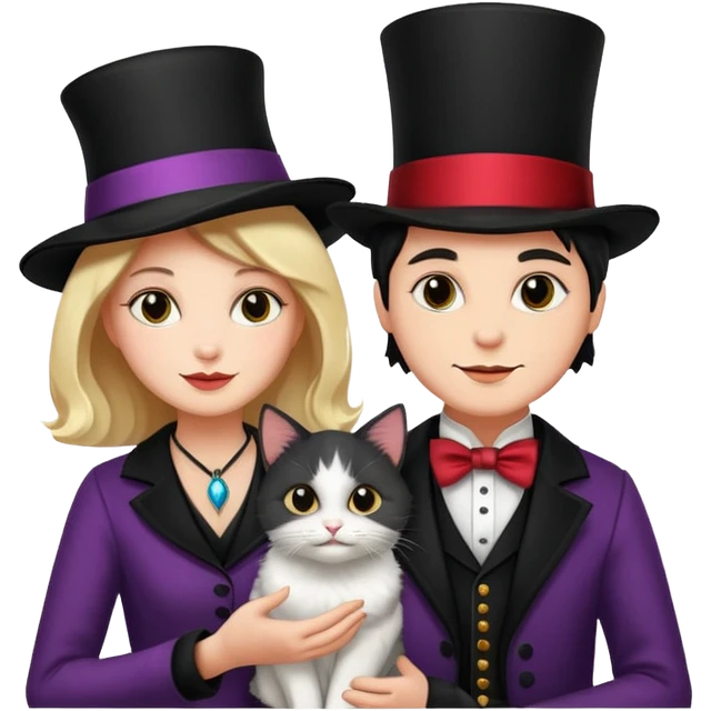 magician couple and their pet cat
