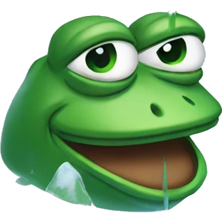 pepe the frog in an icecube emoji