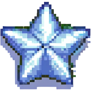 metallic star, blue emoji