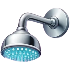 Pink glittery full shower with shower head and wall  emoji